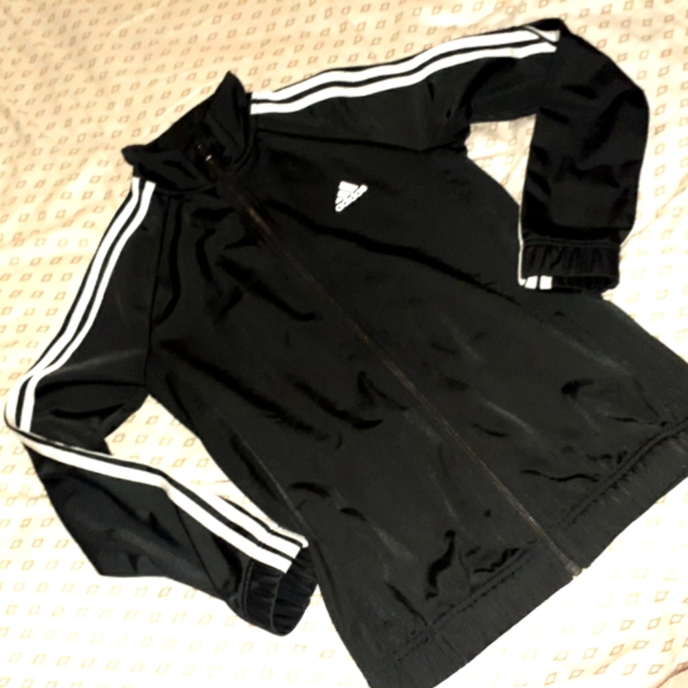 Womens black adidas zip up track jacket